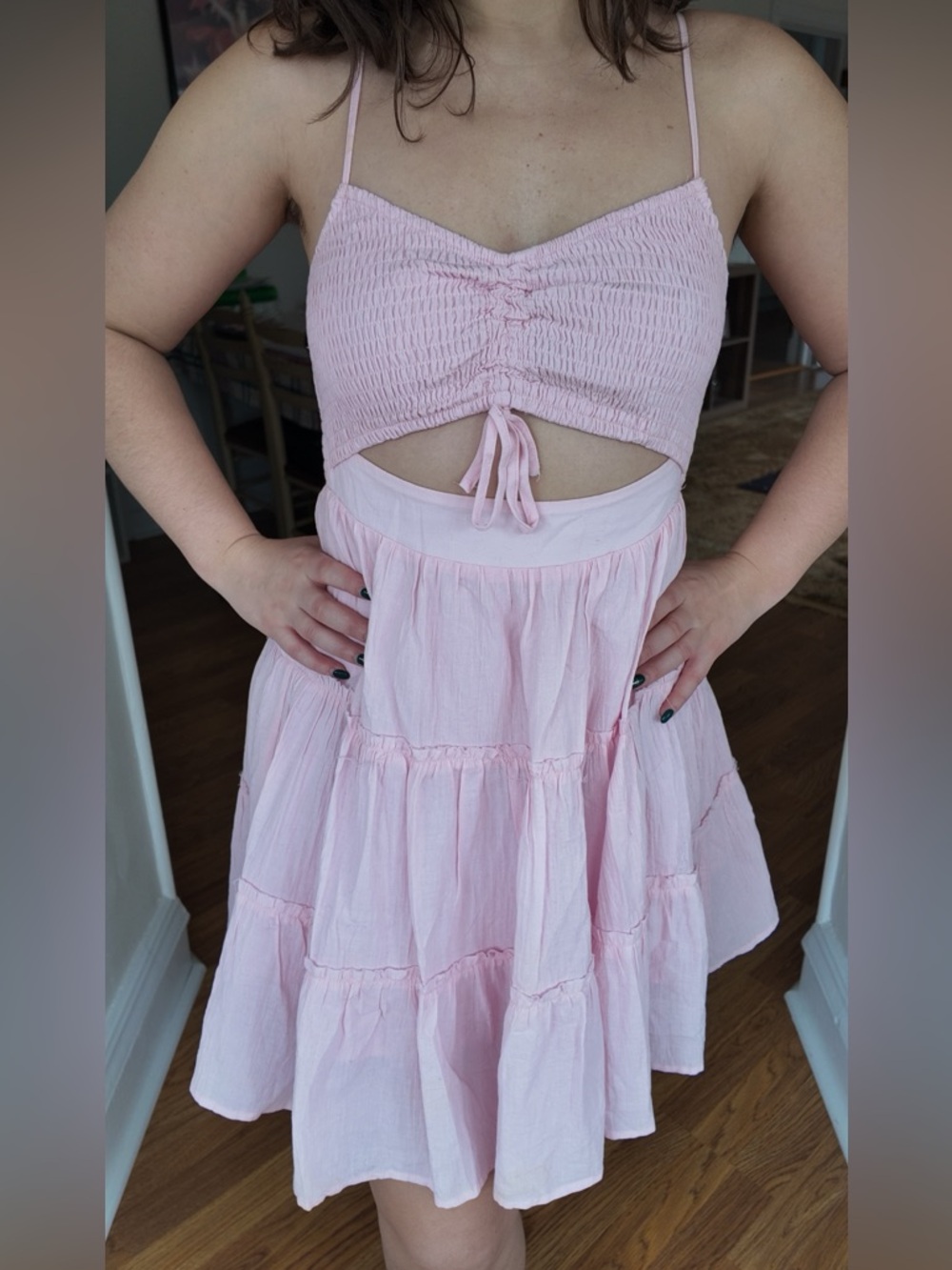 Light Pink Cutout Sun Dress
